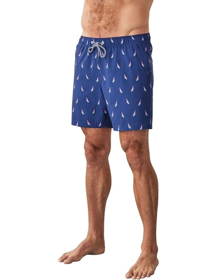 Sailing Boat Swim Short in Navy image 4