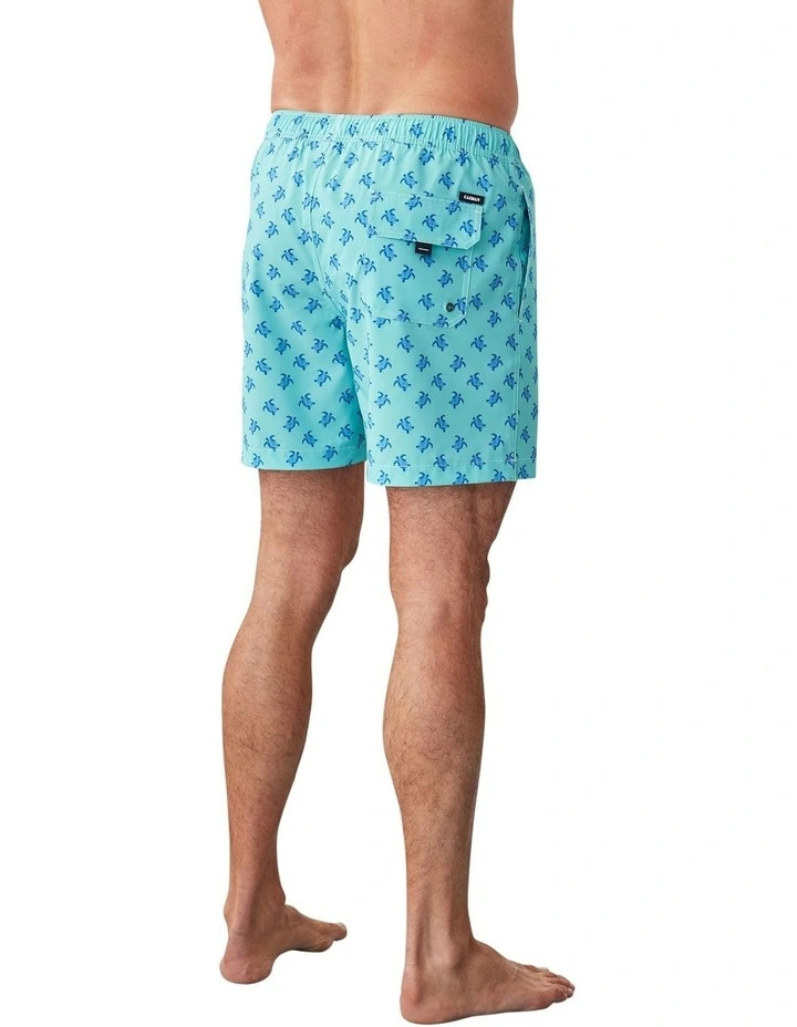 Geo Turtle Swim Short in Aqua image 2