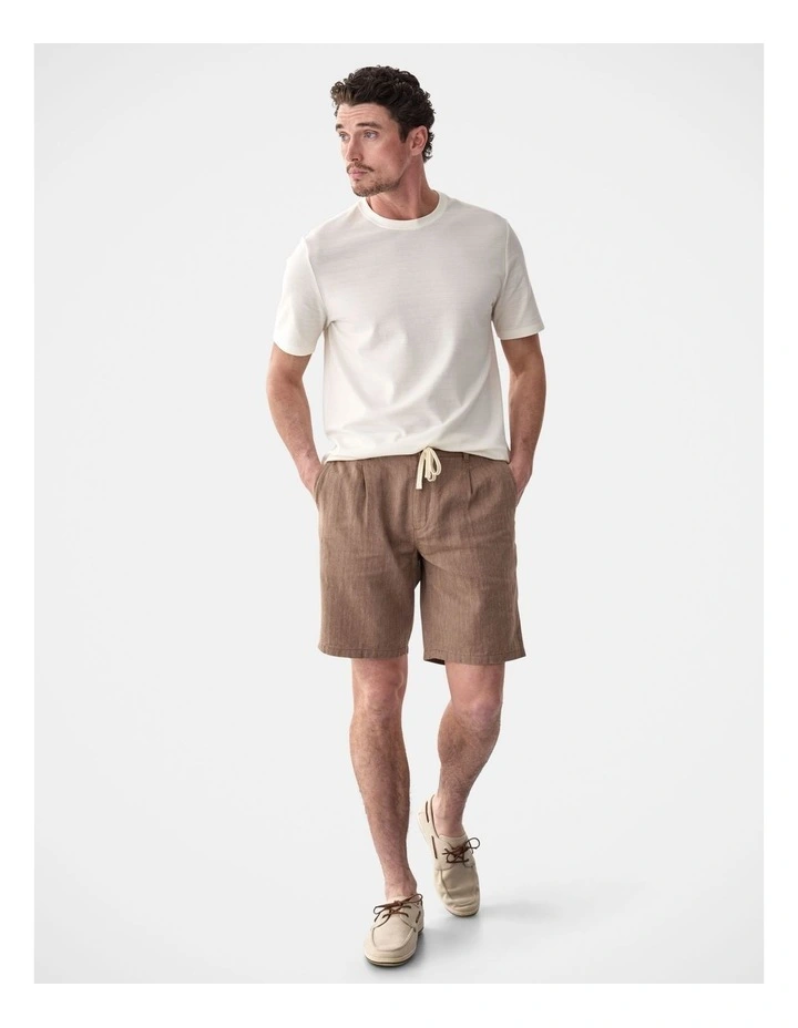 Drawstring Linen Blend Short Mocha image 5
