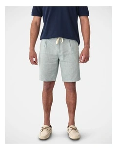 Drawstring Linen Blend Short Leaf
