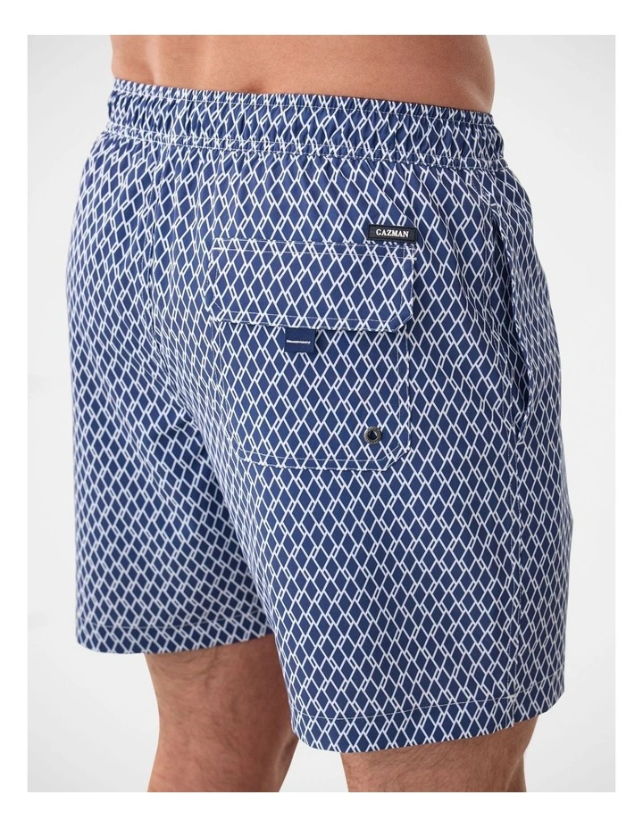 Classic Geo Swim Short in Navy image 3