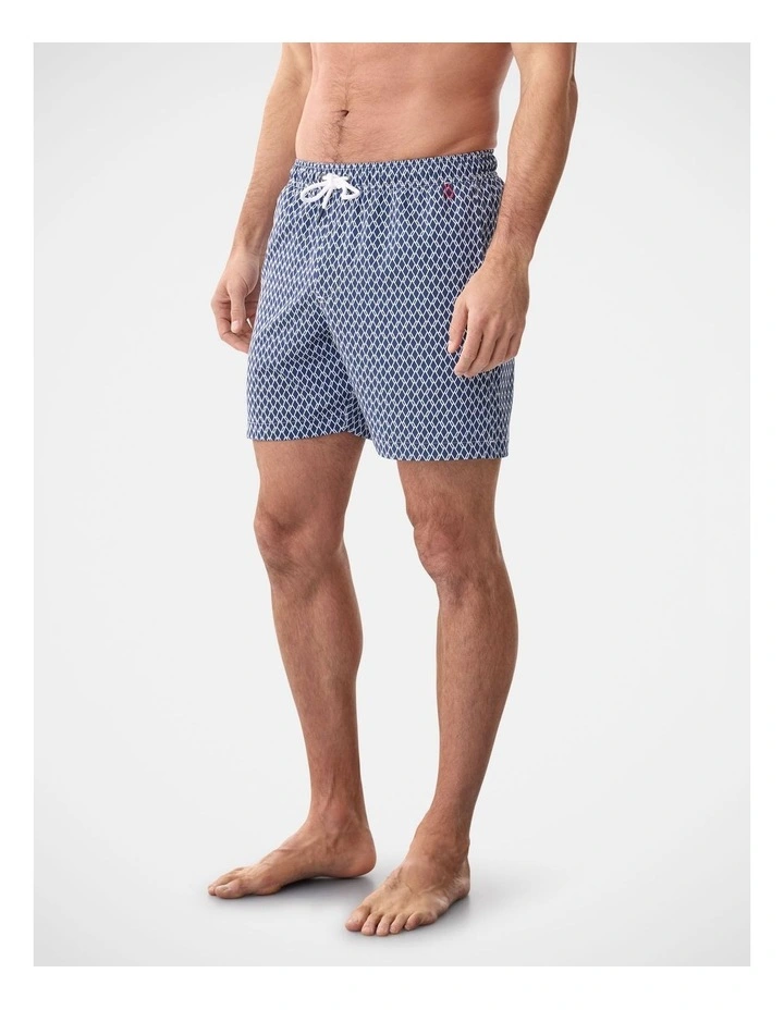 Classic Geo Swim Short in Navy image 4