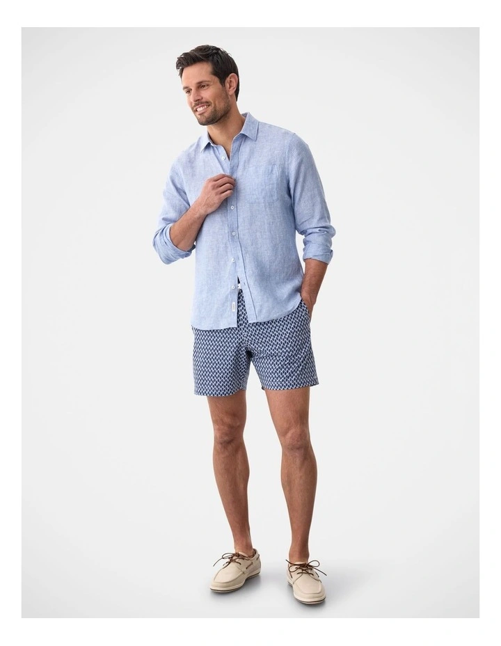 Classic Geo Swim Short in Navy image 5