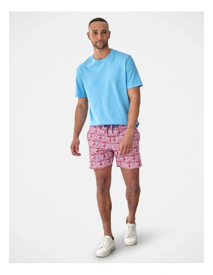Leaf Print Swim Short Magenta image 6