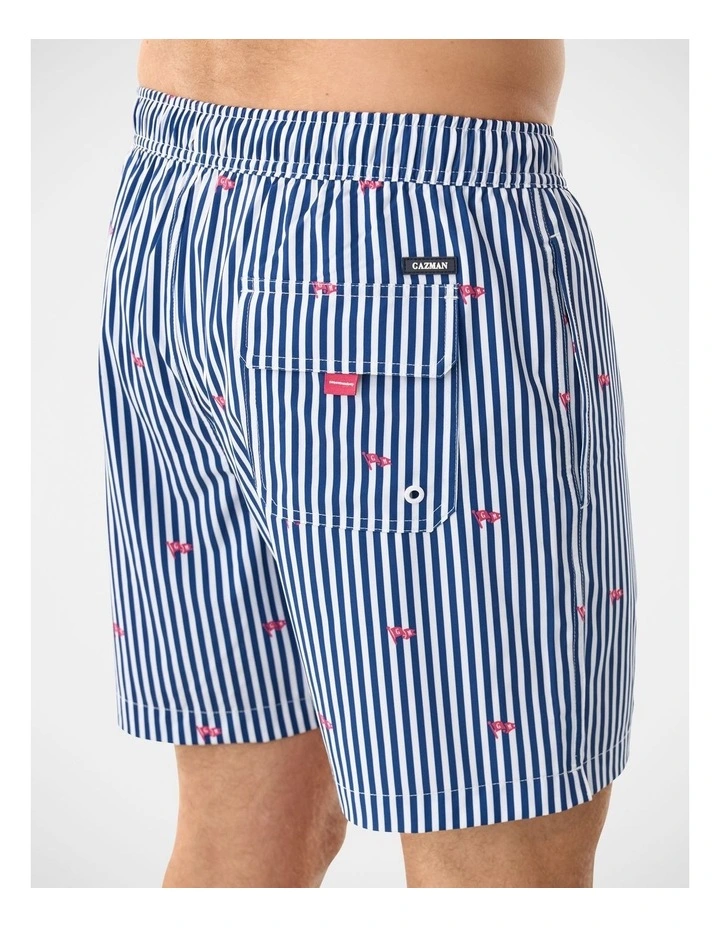 Flag Swim Short in Blue image 3