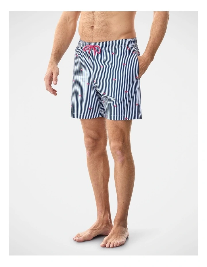 Flag Swim Short in Blue image 4