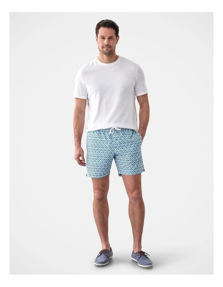 Geo Print Swim Short Sea Green image 6