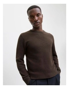 Globe Crew Neck Knit in Brown