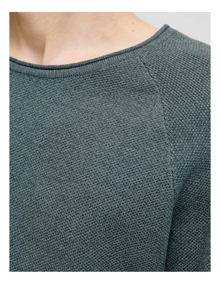 Hill Crew Neck Knit Pullover in Blue image 3