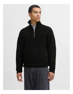 Soho Ollie Knit Half Zip Pullover in Black