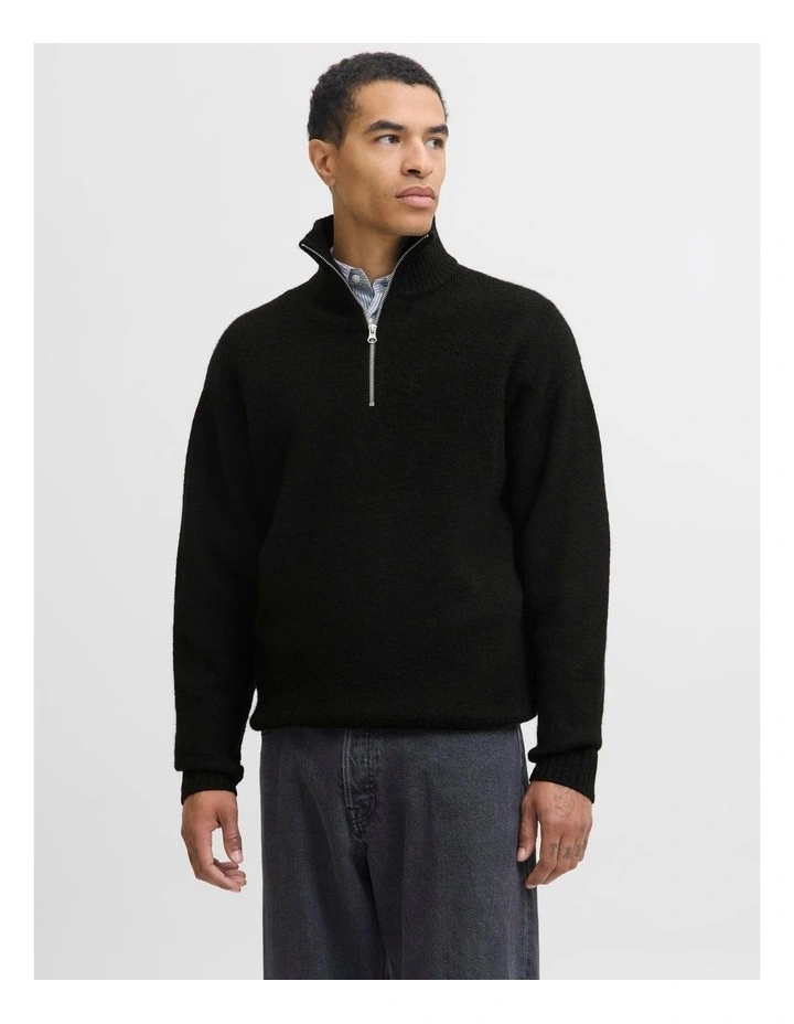Soho Ollie Knit Half Zip Pullover in Black image 1
