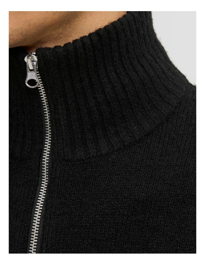 Soho Ollie Knit Half Zip Pullover in Black image 2