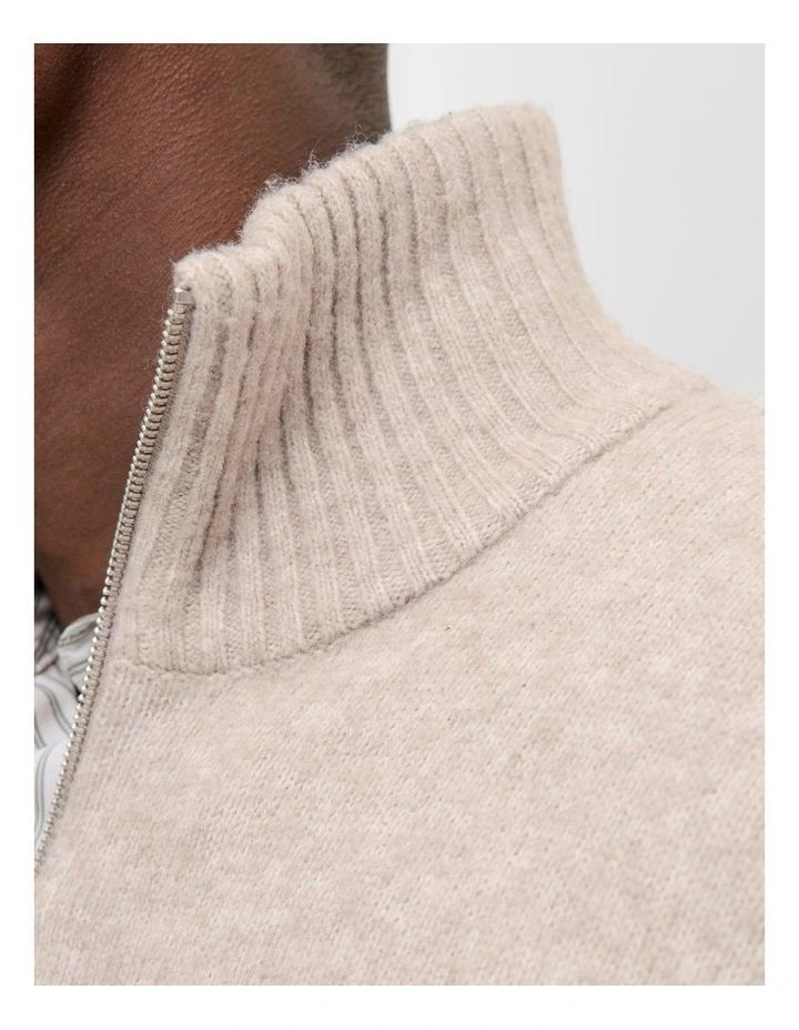 Soho Ollie Knit Half Zip Pullover in Cream image 3