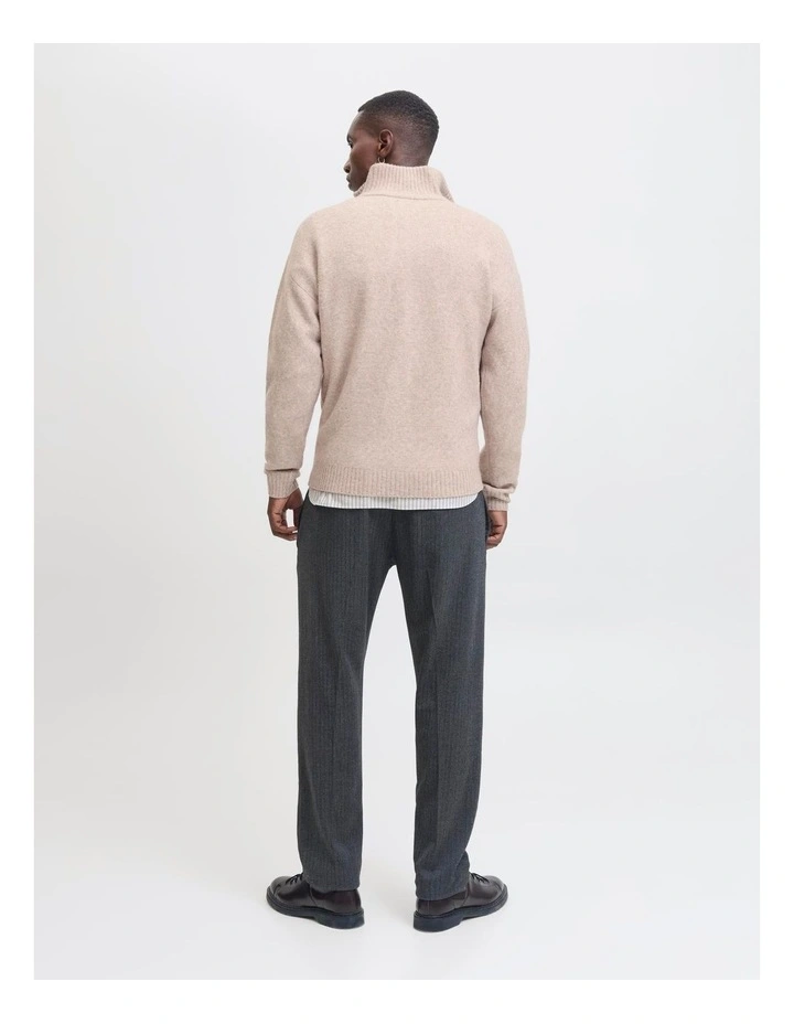 Soho Ollie Knit Half Zip Pullover in Cream image 4