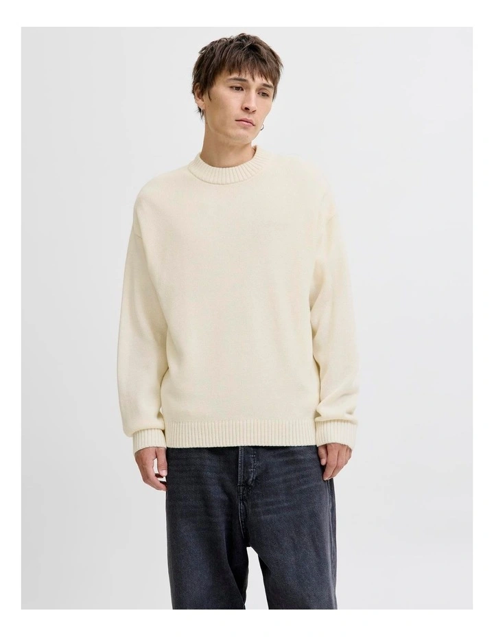 Eurban Knit Crew Neck Sweat Top in Cream image 1