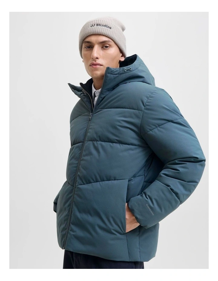 Global Puffer Jacket in Blue image 5