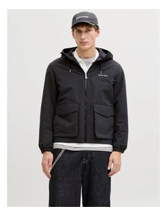 Agra Check Hooded Jacket in Black Check