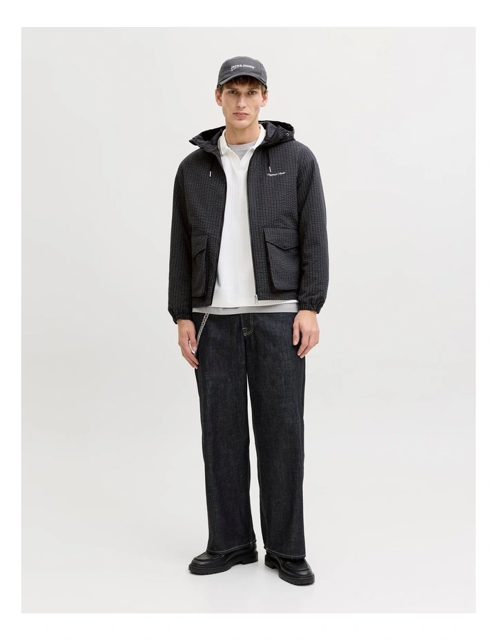 Agra Check Hooded Jacket in Black Check image 3
