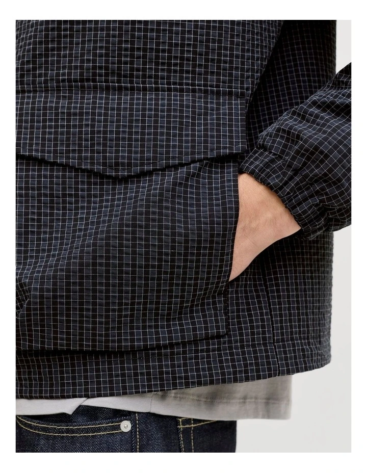 Agra Check Hooded Jacket in Black Check image 5