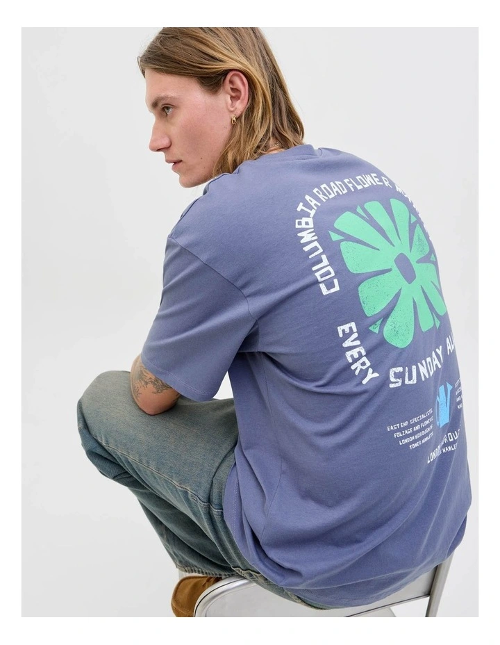 Flower Market T-Shirt in Nightshadow blue image 4