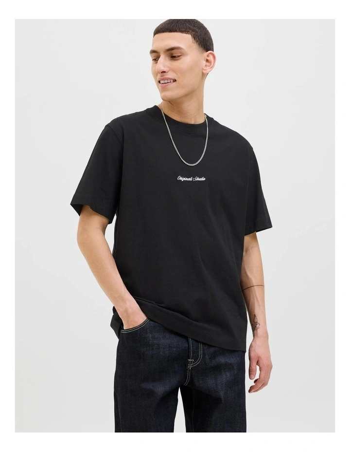 Jornorrebro Embroidered T-shirt in Black image 3