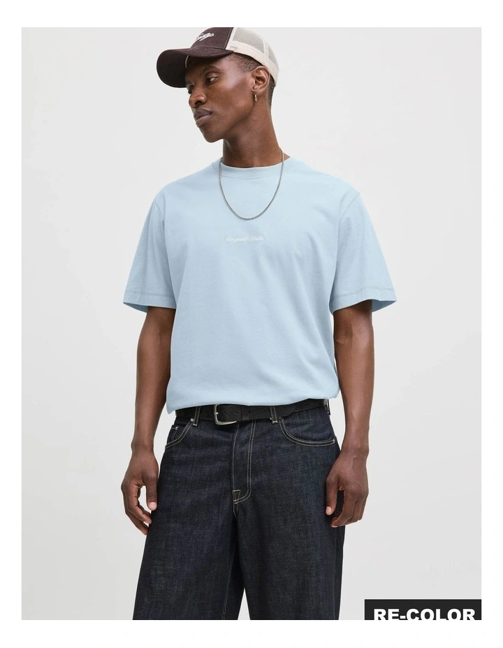 Jornorrebro Embroidered T-shirt in Skyway image 3