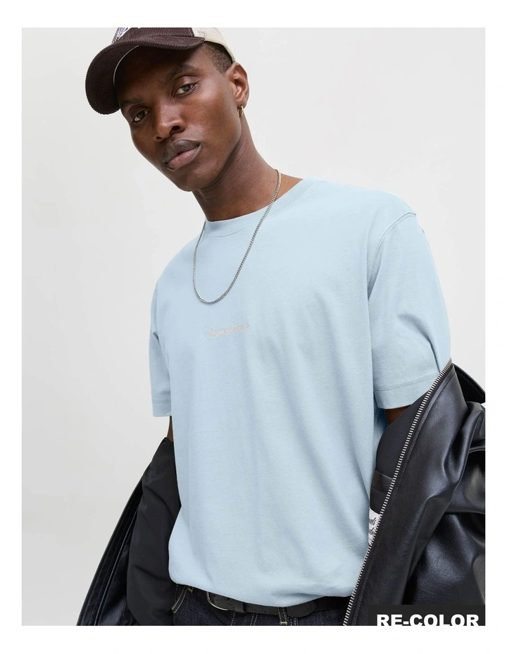 Jornorrebro Embroidered T-shirt in Skyway image 4