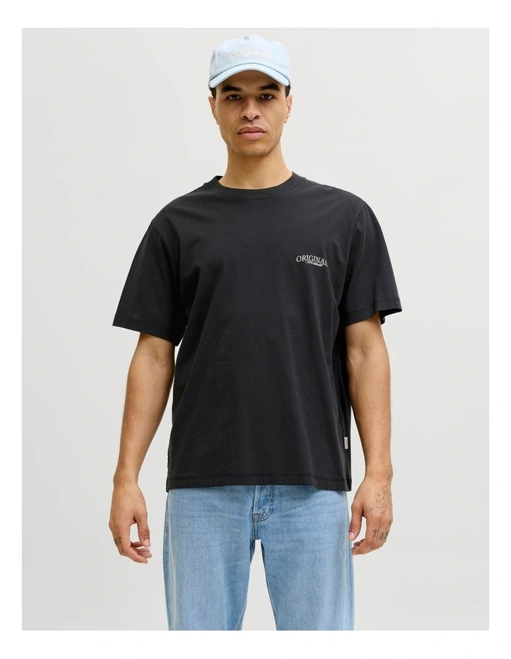 Catskills Cut Out Tee Crew Neck in Black image 1