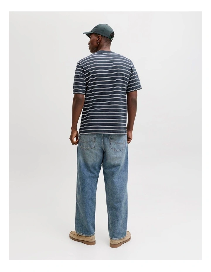 Morrebro Stripe Tee in Navy image 5