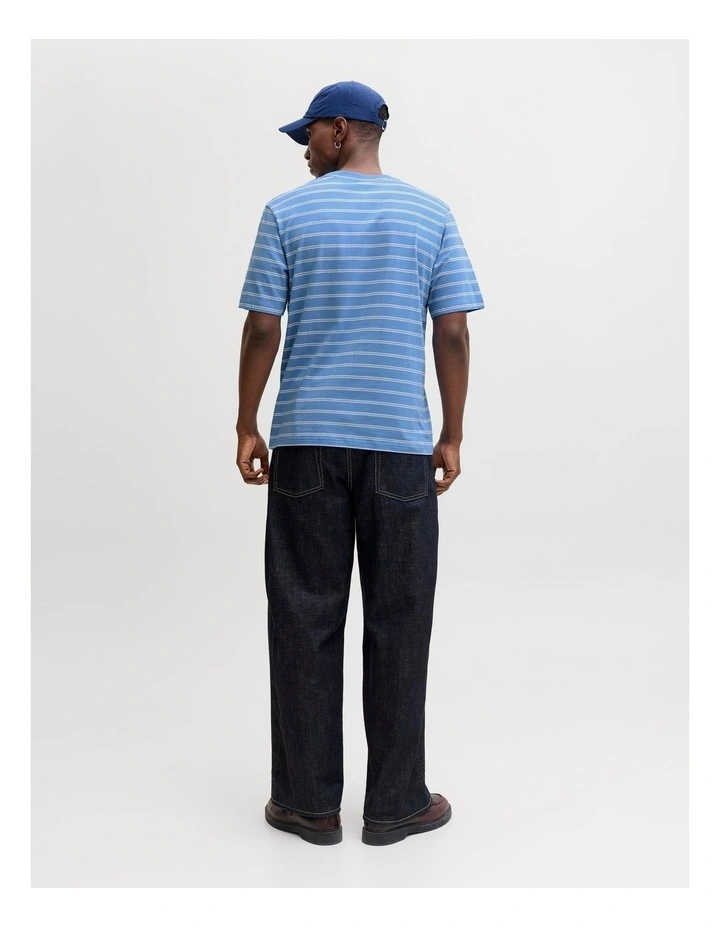 Morrebro Stripe Tee in Blue image 4