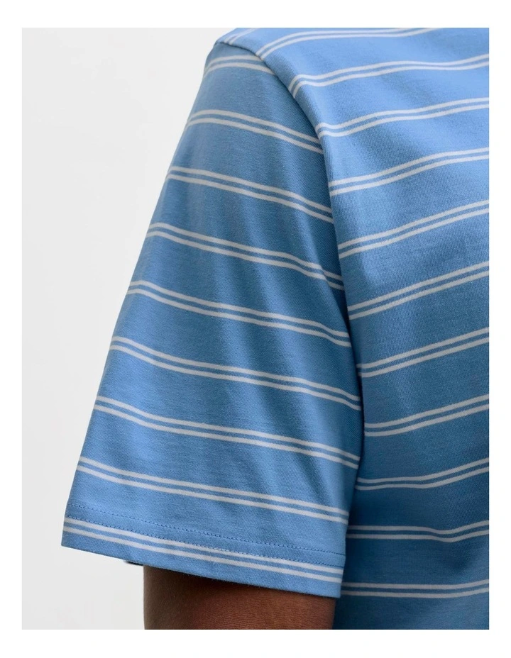 Morrebro Stripe Tee in Blue image 6