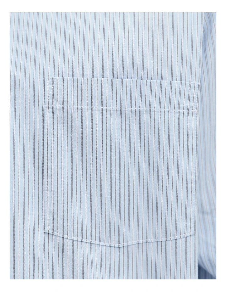 Meadows Poplin Stripe Long Sleeve Shirt in Skyway image 5
