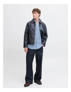 Norrebro Long Sleeve Denim Shirt in Medium Blue