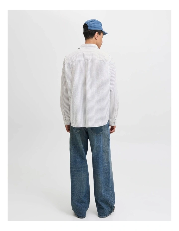 Jorcambridge Seersucker Shirt in Bright White image 2