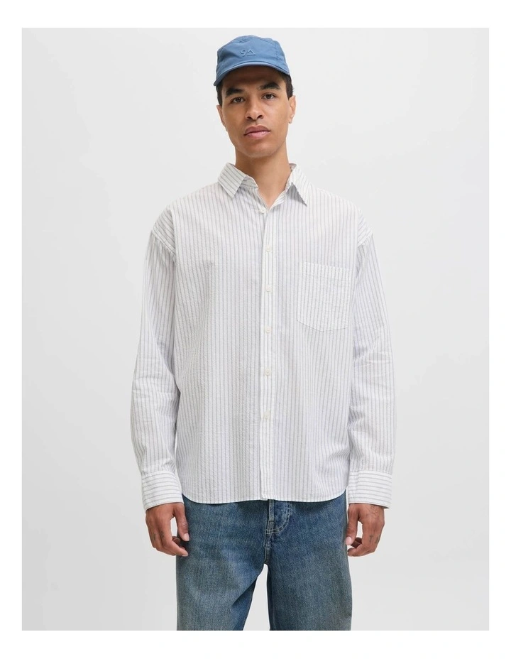 Jorcambridge Seersucker Shirt in Bright White image 3
