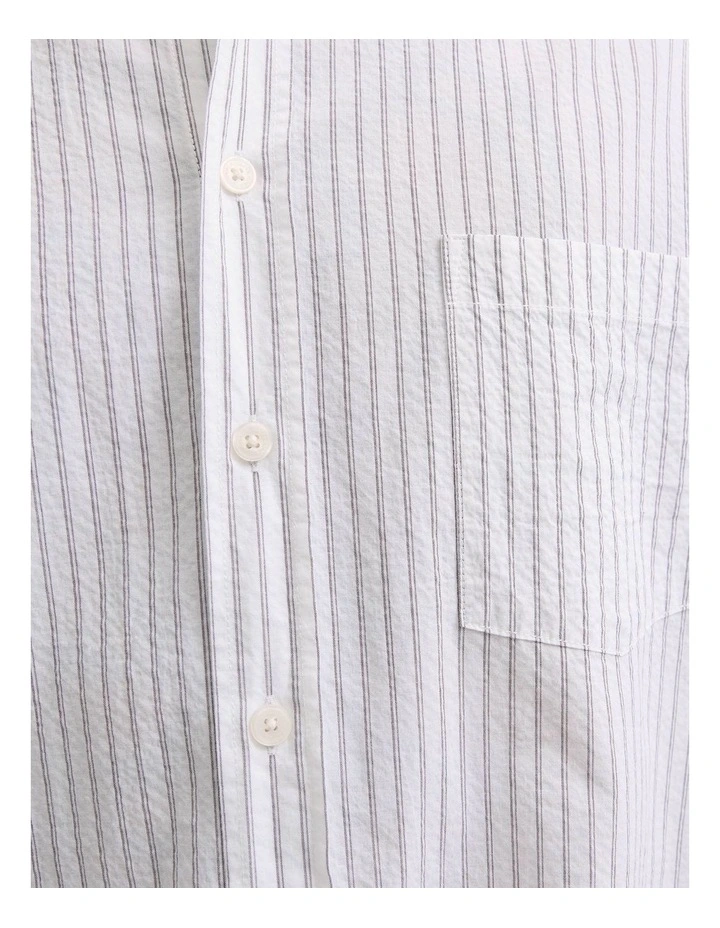 Jorcambridge Seersucker Shirt in Bright White image 5