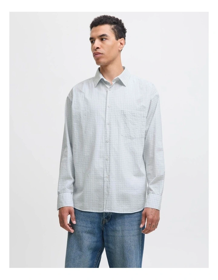 Jorcambridge Seersucker Shirt in Skyway image 3