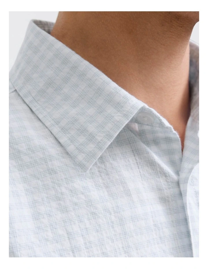 Jorcambridge Seersucker Shirt in Skyway image 5