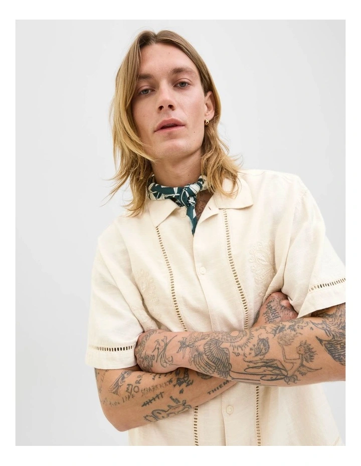 Jorgreenwich Emb Shirt in Antique White image 4