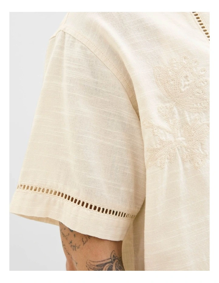 Jorgreenwich Emb Shirt in Antique White image 6