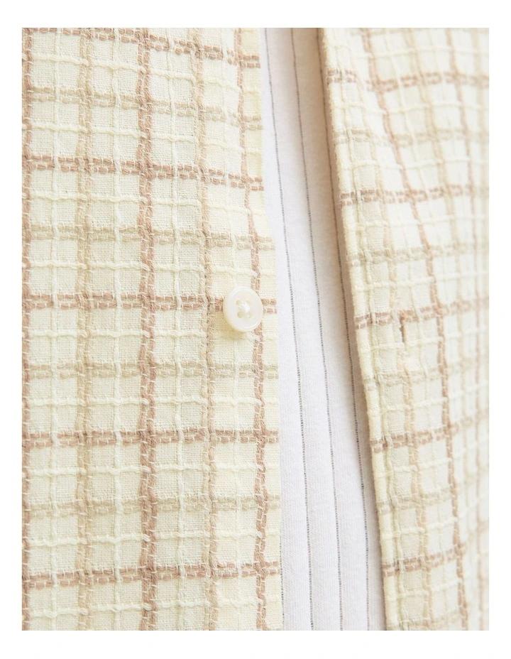Jorgramercy Dobby Check Shirt in Antique White image 6