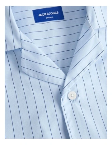 Jorbillyburg Stripe Resort Shirt in Skyway