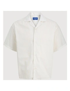 Jorbillyburg Stripe Resort Shirt in Cloud Dancer