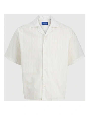 Jorbillyburg Stripe Resort Shirt in Cloud Dancer