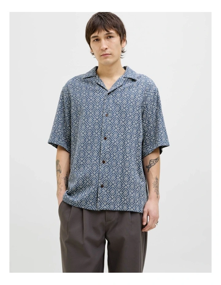 JPRBLUVINCENT Print Resort Shirt in Bering Sea image 1
