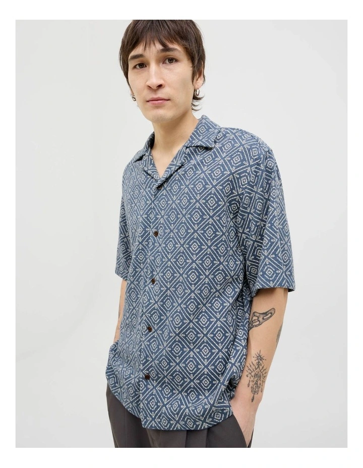 JPRBLUVINCENT Print Resort Shirt in Bering Sea image 2