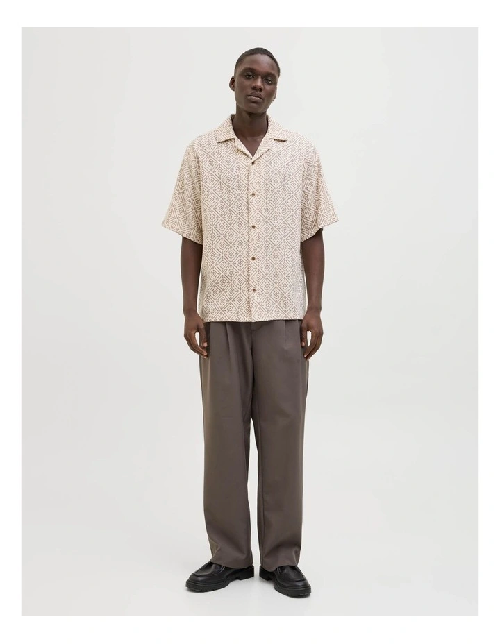 JPRBLUVINCENT Print Resort Shirt in Oatmeal image 4