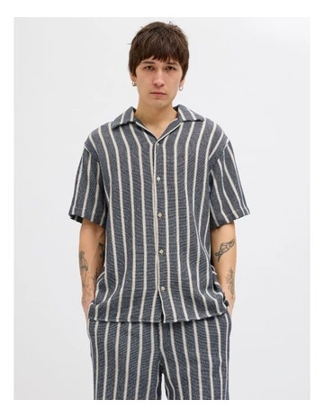 JORCOBA Stripe Resort Shirt in Ocean Cavern