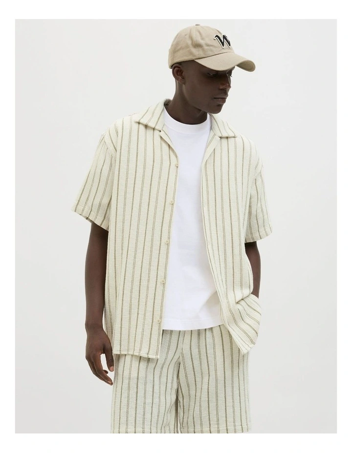 JORCOBA Stripe Resort Shir in Cedar image 1
