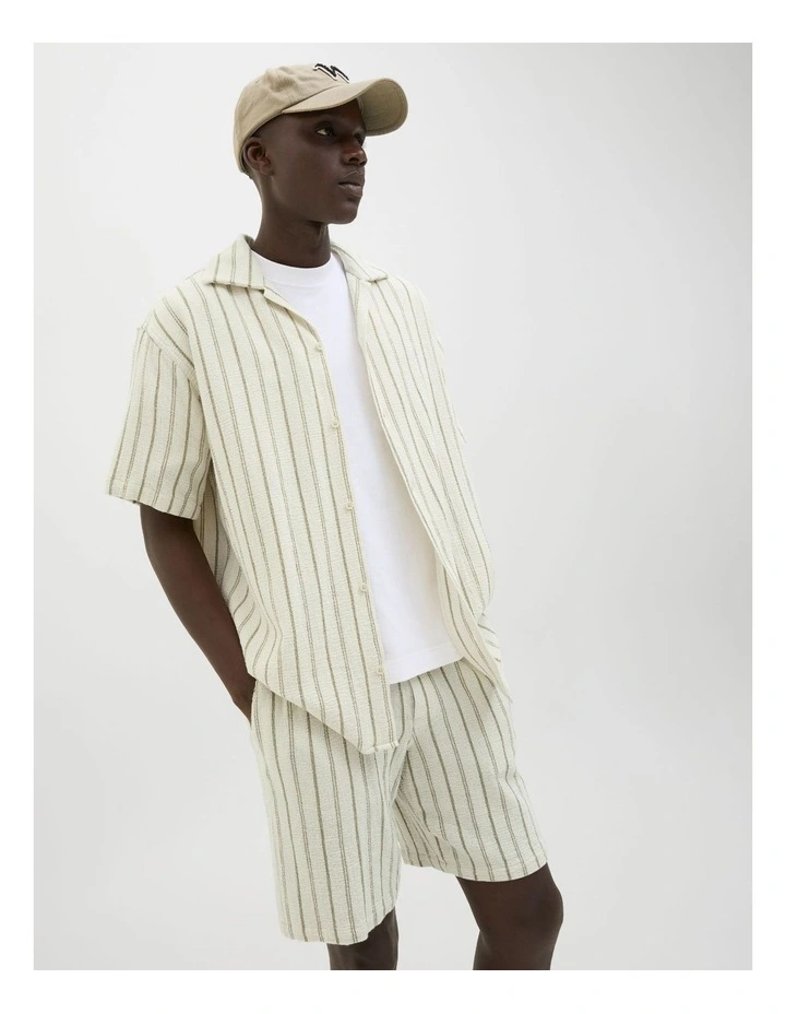 JORCOBA Stripe Resort Shir in Cedar image 2